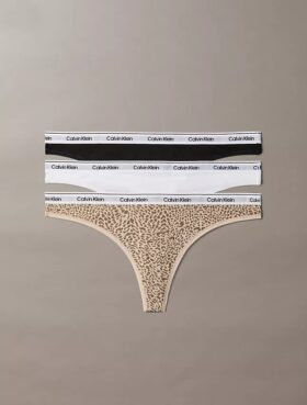 Thong de talle bajo con logotipo Icon, paquete de 3