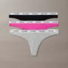 Thong de talle bajo con logotipo Icon, paquete de 3