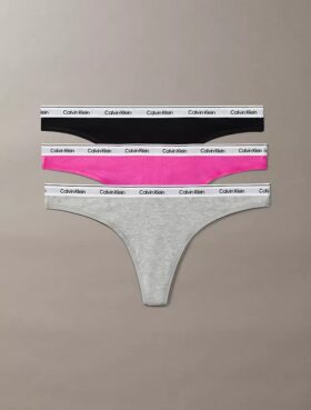 Thong de talle bajo con logotipo Icon, paquete de 3