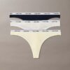 Thong de talle bajo con logotipo Icon, paquete de 3