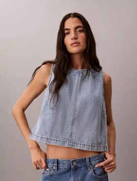 Top corto de denim