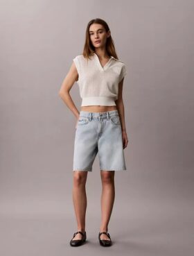 Top corto de ganchillo con Monogram