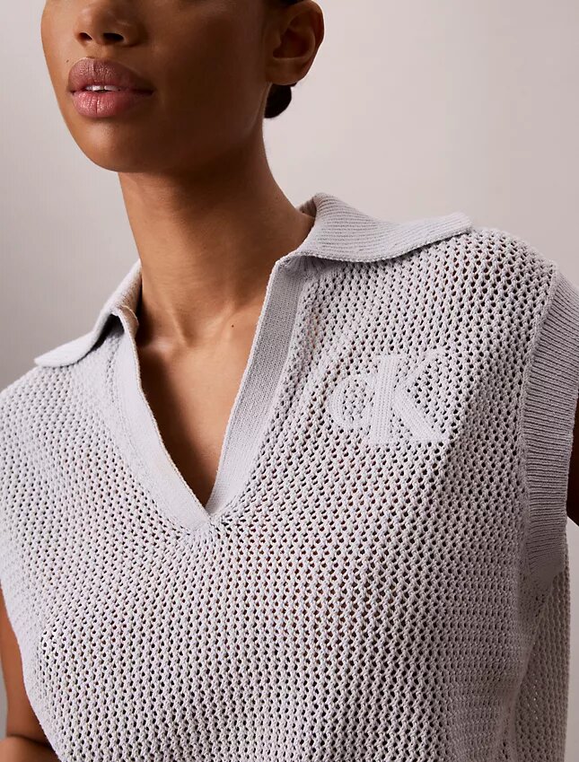 Top corto de ganchillo con Monogram Top corto de ganchillo con Monogram