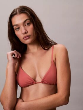Top de bikini triangular liso