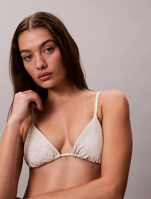 Top de bikini triangular liso Top de bikini triangular liso