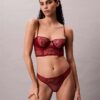 Unlined balconette bra with floral lace in black from CK Black Unlined balconette bra with floral lace in black from CK Black
