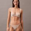 Unlined balconette bra with floral lace in black from CK Black Unlined balconette bra with floral lace in black from CK Black