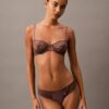 Unlined balconette bra with floral lace in black from CK Black Unlined balconette bra with floral lace in black from CK Black