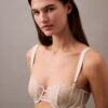 Unlined balconette bra with floral lace in black from CK Black Unlined balconette bra with floral lace in black from CK Black