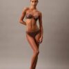 Unlined balconette bra with floral lace in black from CK Black Unlined balconette bra with floral lace in black from CK Black