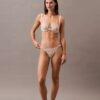 Unlined balconette bra with floral lace in black from CK Black Unlined balconette bra with floral lace in black from CK Black