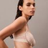 Unlined balconette bra with floral lace in black from CK Black Unlined balconette bra with floral lace in black from CK Black