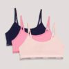 Unlined Bralette con banda de logotipo, paquete de 3 Unlined Bralette con banda de logotipo, paquete de 3