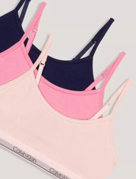 Unlined Bralette con banda de logotipo, paquete de 3