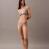 Unlined triangular bra with geometric lace in black from CK