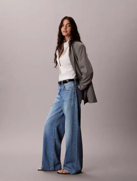Vaqueros de pierna ancha con mezcla de lyocell