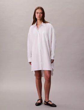 Vestido camisero holgado de algodón