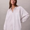Vestido camisero holgado de algodón