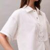 Vestido camisero mini de sarga de algodón