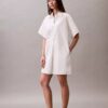 Vestido camisero mini de sarga de algodón