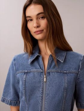 Vestido camisero vaquero con cinturón
