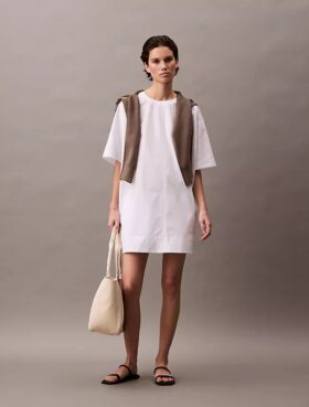 Vestido camiseta mini holgado de algodón