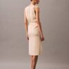 Vestido cruzado midi de rayas fluidas Vestido cruzado midi de rayas fluidas