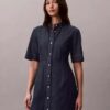 Vestido de denim de manga corta