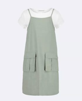 Vestido de dos piezas con camiseta sin mangas para niñas