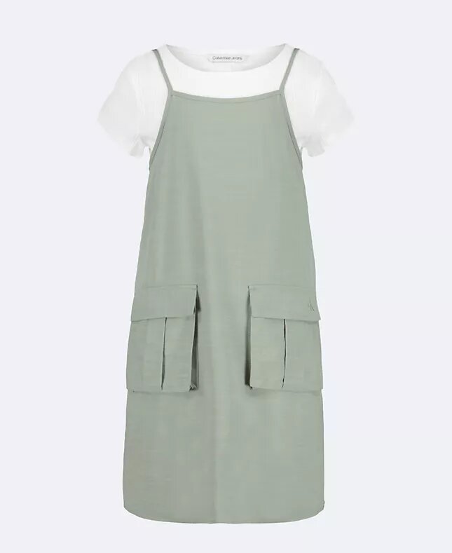 Vestido de dos piezas con camiseta sin mangas para niñas Vestido de dos piezas con camiseta sin mangas para niñas