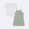 Vestido de dos piezas con camiseta sin mangas para niñas Vestido de dos piezas con camiseta sin mangas para niñas