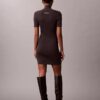 Vestido de punto acanalado de mezcla de lana merino y lurex