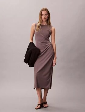 Vestido fruncido de jersey refinado