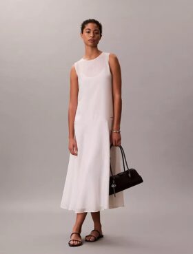 Vestido largo de gasa