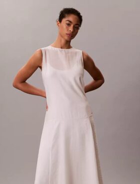 Vestido largo de gasa