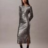 Vestido midi con lentejuelas Vestido midi con lentejuelas