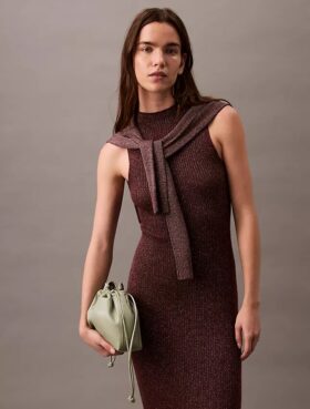 Vestido midi con lurex