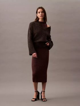 Vestido midi con lurex
