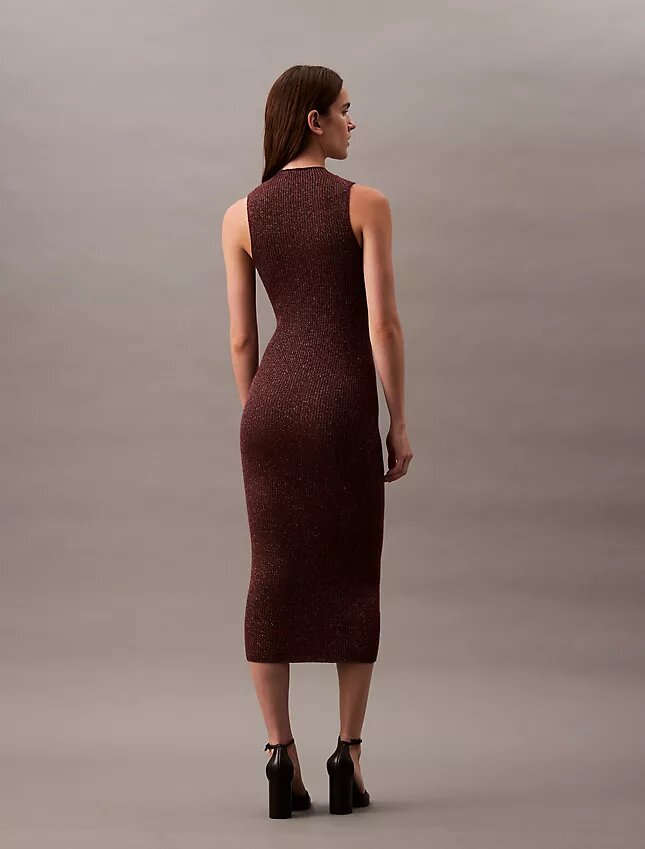 Vestido midi con lurex Vestido midi con lurex