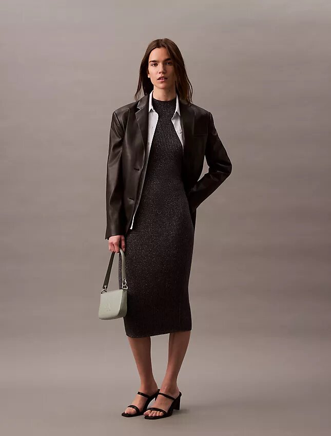 Vestido midi con lurex Vestido midi con lurex