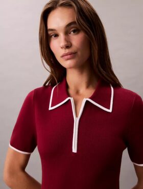 Vestido midi con ribetes en bloques de color