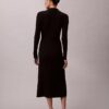 Vestido midi de algodón liso acanalado Vestido midi de algodón liso acanalado