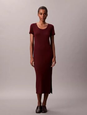 Vestido midi de algodón refinado