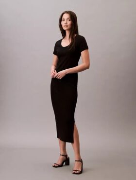 Vestido midi de algodón refinado