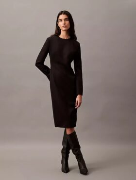 Vestido midi de crepé