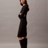 Vestido midi de crepé