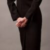 Vestido midi de crepé
