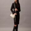 Vestido midi de crepé