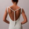 Vestido midi de mezcla de lino con cuello redondo Vestido midi de mezcla de lino con cuello redondo