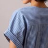 Vestido midi de popelín de algodón a rayas